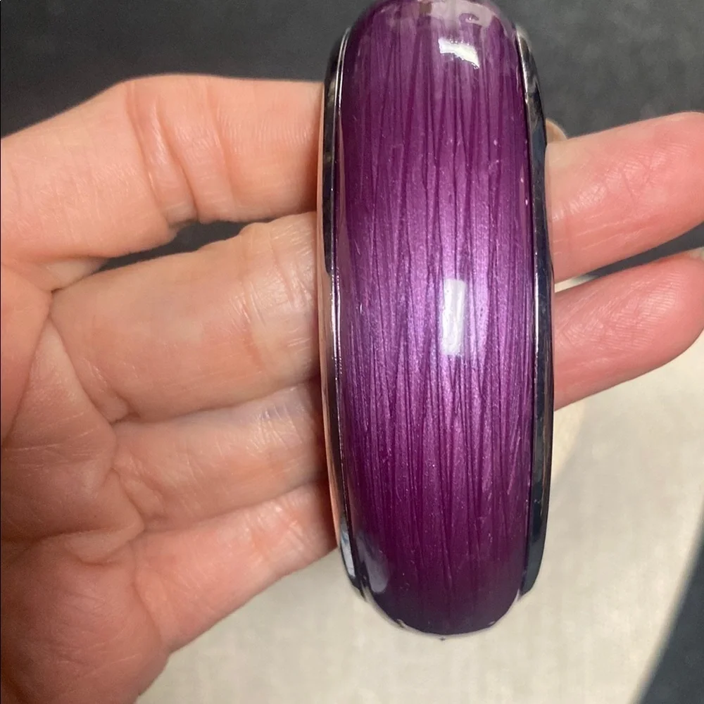 Purple and Silver Bangle Bracelet